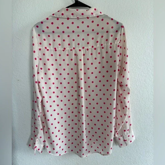 Express Pink Polka Dot Button-Down Shirt - Picture 4 of 4